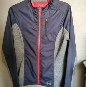 Womens Under Armour Light Jacket - Gray/Hot Pink - Medium